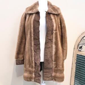 VINTAGE 70s Tissavel France Luxury Faux Fur Suede Made in Brittain Large